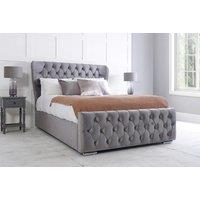 Grey Kendall Wingback Bed With Mattress Option - All Sizes Available