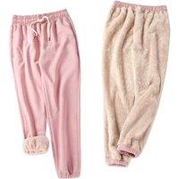 Unisex Grey Women'S Fleece-Lined Thermal Jogger Pants - Soft Winter Outerwear In 5 Sizes & 3 Colours