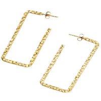 Gold Rectangle Geometric Hoop Earrings