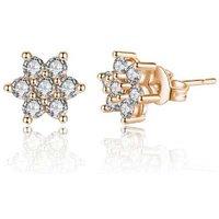 Crystals Women Rosegold Flower Earrings