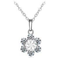 Enchanting Snowflake Crystal Silver Necklace