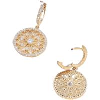 Gold Snowflake Gemstones Dangly Earrings