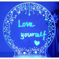 Acrylic LED Message Board Night Light - Remote-Controlled, 16-Colour Table Decor (9.5x19cm, Modern Minimalist)