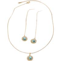 Turquoise Round Necklace & Earrings Set