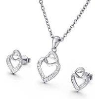 Heart Crystal Necklace And Earrings Set