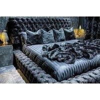 Elegant Black Crushed Velvet Bed Frame