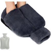 Large Capacity Giant 2L Foot Warmer Hot Water Bottle - Grey