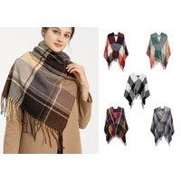 Women'S Tartan Winter Shawl Scarf - 6 Colours!