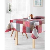 Stain-Resistant Tablecloth In Vibrant Patchwork Red