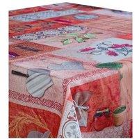 Stain Resistant Tablecloth Fleur Orange