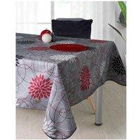 Stain Resistant Tablecloth Red Dalia