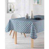 Peacock Blue Stain-Resistant Tablecloth