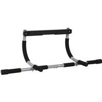 Horizontal Steel Pull-Up Bar - Multi-Function Home Gym Equipment, Heavy-Duty Steel, 110kg Capacity, Black & Silver