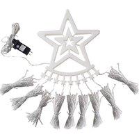 350 LED Solar Christmas Star Waterfall Lights - Outdoor & Indoor Festive Decoration, 3.5m, Multi-Colour