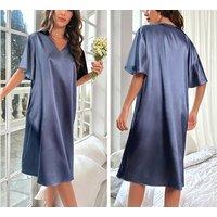 Camel Breathable Satin Faux Silk Summer Nightdress for Women - Lightweight, Versatile Loungewear in 6 Colours