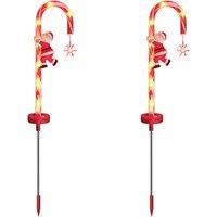 Solar Christmas Santa Candy Cane Lights - 1 or 2!