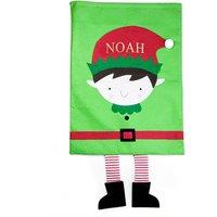 Personalised Christmas Elf Santa Sack Gift Bag - Custom Name, Festive Stocking for Kids