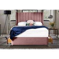 Pink Plush Divan Bed Set And Mattress - Storage Options