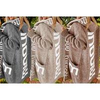 Women'S Knit Chunky Hooded Cardigan In 3 Colours And 4 Sizes