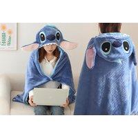 Lilo And Stitch Inspired Cosy Hooded Blanket In Blue Or Purple