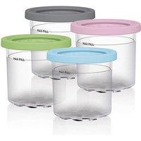 BPA-Free Airtight Food Storage Containers - Replacement Ninja Creami Pints & Leakproof Lids (2 or 4 Pack, Stackable, Dishwasher Safe)