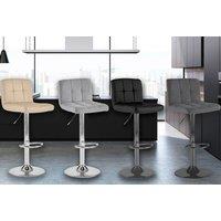 2 Pu Leather Or Fabric Cuban Bar Stools - Chrome/Black Leg