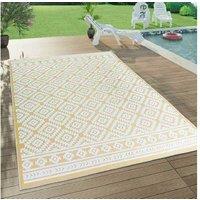 Outdoor Rug Yellow Cream Diamond