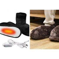 Usb Heating Fluffy Boots And Slippers In 3 Colours