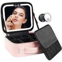 LED Light Makeup Case with Mirror - Professional Beauty Tool