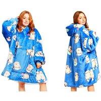 Unisex Grey Christmas Themed Wearable Hoodie Blanket In 2 Sizes And 7 Colours