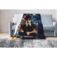 Wednesday Addams Design Blanket In 3 Sizes And 5 Designs - Black