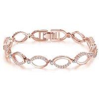 Rosegold Crystal Bracelet With Tags - Silver