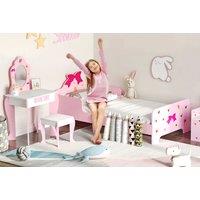 Kids Pink 4In1 Bedroom Furniture Bundle - Bed, Toy Box And More