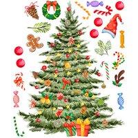 Christmas Tree Wall Stickers - Festive PVC Dcor, 3 Pack Options