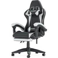 Ergonomic Gaming Chair With Footrest In 4 Colours - Black