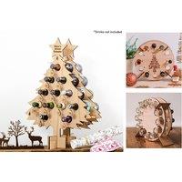 Personalised Wooden Christmas Tree Wine Bottle Rack - 2 Options