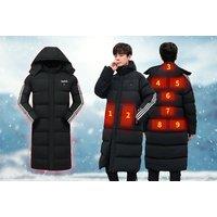 Unisex Usb Heated Long Winter Jacket In 5 Sizes