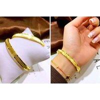 Gold Plated Stainless Steel Copper Bracelet In 5 Sizes