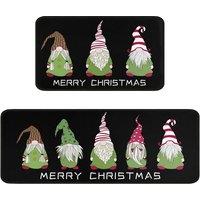 Christmas Kitchen Rugs Set - Non-Slip, Waterproof, Crystal Velvet, 8 Festive Designs