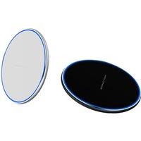 Qi Wireless Fast Charger For Iphone & Samsung - Fast Charging, Usb-C, Ultra Slim - Black Or Silver