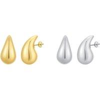 Large Gold or Silver Drop Earrings - Statement Chunky Dangles, Lightweight CCB, 30mm