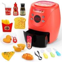 Kids Air Fryer Pretend Play Kitchen Appliance - 16 Piece, Safe, Interactive Toy Set