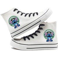 Unisex Black Cartoon High Top Canvas Trainers