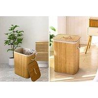 72L Eco Friendly Foldable Bamboo Laundry Basket With Lid