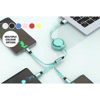 3 In 1 Macaron Shaped Data Cable In 7 Colours - Black