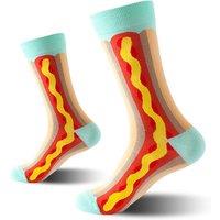 Unisex Black Colourful Breathable Cotton Novelty Socks - Fun Summer Patterns For All Genders, 5 Unique Designs