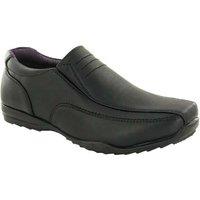 Black Boys' Formal Faux Leather Slip-On School Shoes - Cushioned, Non-Slip, Easy Clean
