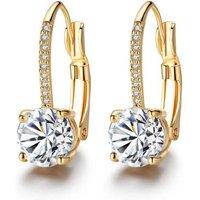 Golden Earrings With Premium Crystal - Silver