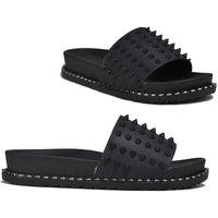 White Women's Studded Slip-On Mule Sandals - Breathable, Durable Summer Footwear