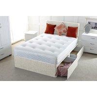 Plain Chenille Divan Bed Set With Mattress In 12 Options